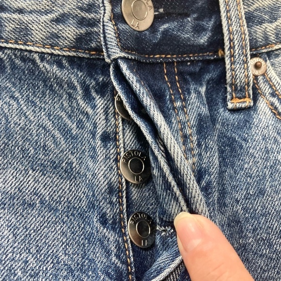 PISTOLA Nova Relaxed High Rise Cut Off Denim Shorts NEW - Picture 8 of 11